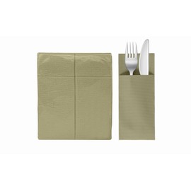 VelaHub Soft Point 50 Cutlery Napkins, High-Quality Disposable Napkins, 32 x 38 cm, Pistachio
