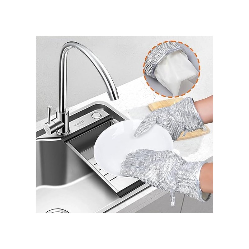 1 pair Wezxrauo Heavy Duty Dishwashing Gloves - Heat &