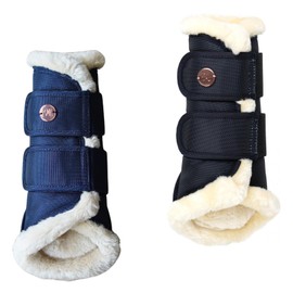 Marengos - Dressage Gaiters Modern Rose | Horse Gaiters with Soft Shock Absorbing Faux Fur | Waterproof & Breathable | Gaiters for Horses | Horse Leg Protection in Black | Size L