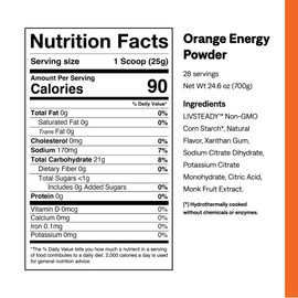 UCAN Energy Powder, Tropical Orange, Keto, Sugar-Free Pre & Post Workout for Men & Women, Non-GMO, Vegan, Gluten-Free, Great for Runners, Gym-Goers and High Performance Athletes (28 Servings, 24.6oz)