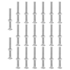 TAIANJI Set of 20 M6 Carriage Bolts and Nuts Stainless Steel Screws and Nuts M6 x 50 mm Carriage Bolts Repair Screws for Chairs, Beds, Furniture etc.