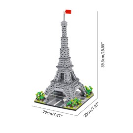 LULUFUN Eiffel Tower Mini Building Block Building Kit for Famous Architecture Model Blocks, Collectible Model Kits for Building, Toy Gifts for Kids and Adults, 3585 Pieces