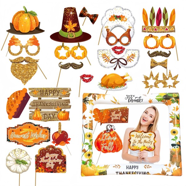 Thanksgiving Inflatable Picture Frame Blow Up Party Prop Kit with