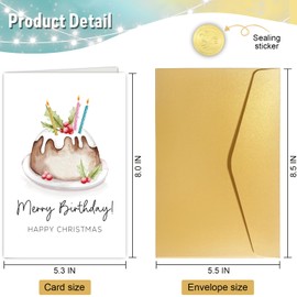 Spercy Funny Christmas Birthday Card for Him Her, December Birthday Card, Holiday Card, Merry Birthday Card
