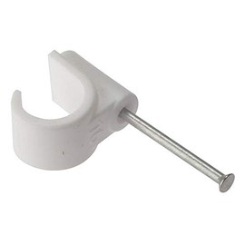 ForgeFix Pipe Clip - Hardened Masonry Nail - 16mm - White - Box 100
