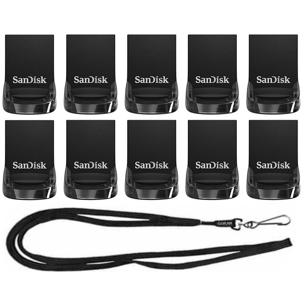 SanDisk 16GB (10 Pack) Ultra Fit USB 3.2 Mini Flash