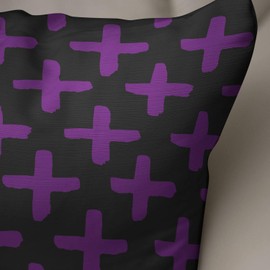 Le Jardin du Lin Cushion Decorative Cushion Cover, Purple & Black Decoration, Soft, Comfortable, for Home, Cars, Office, Sofa, Living Room, Couch, Bedroom Decor, 43 x 43 cm, Made in Turkey