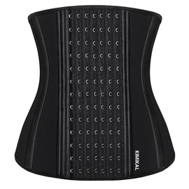 KIMIKAL Women Waist Trainer Corset Belt: Under Clothes Sport Tummy Control Long Torso Shapewear Black
