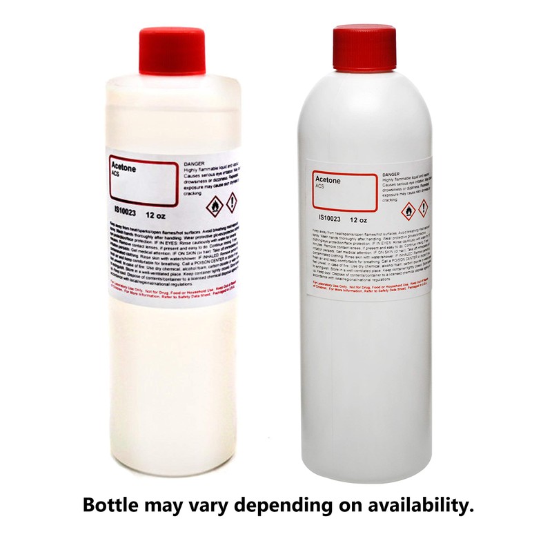 Anhydrous Acetone, 12oz - ACS Grade - 100% Acetone -