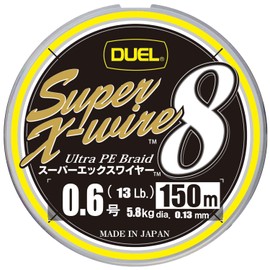Duel H3603N-5CR PE Line Super X-Wire 8 Fishing Line, Fishing Gear, High Strength, High Sensitivity, No. 0.6, 164.0 yd (150 m), 5 Colors, Yellow Marking