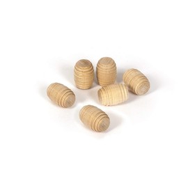 Occre Ref: 17038 Set of 6 Twisted Wooden Barrels. Height 17 mm Diameter 12 mm