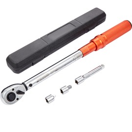 VEVOR Torque Wrench, 1/2-inch Drive Click Torque Wrench 10-150ft.lb/14-204n.m, Dual-Direction Adjustable Torque Wrench Set, Mechanical Dual Range Scales Torque Wrench Kit with Adapters Extension Rod