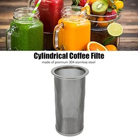 Filtro de Café Frío de Acero Inoxidable 304 Reutilizable, Infusor de Té de Hojas Sueltas con Malla de Alta Densidad, 8x15cm Impermeable para y Tetera