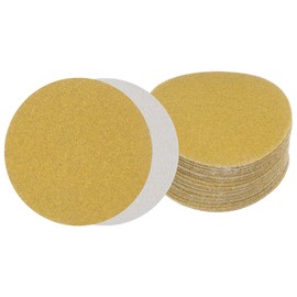 Kozelo 25pcs No Hole Sanding Discs- [ 3 Inch 100 Grit ] Round Hook and Loop Grip Sanding Pads Sandpaper for Automotive Woodworking Metal Polishing Use| Gold, Aluminum Oxide