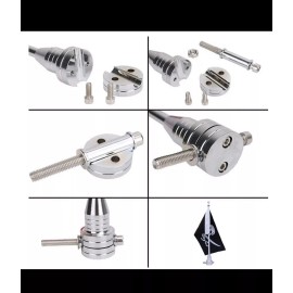 Unbranded Motorcycle Flag Flagpole Mount & Deluxe Pirate Flag