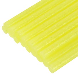 QUARKZMAN Pack of 16 Hot Glue Sticks 7 mm x 100 mm Mini Hot Glue Sticks Hot Glue Gun Glue Fabric for Repair Craft Decoration DIY Crafts Glitter Yellow