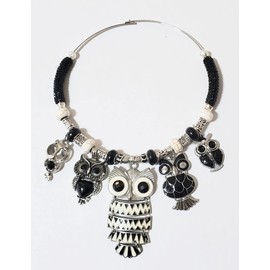 Claire Kern Creations Retro Vintage Owls Birds Handmade Necklace Earrings Bracelet Set