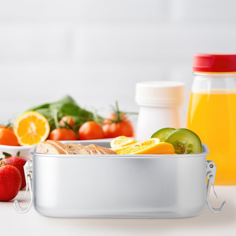 Relaxdays Stainless Steel Lunch Box Leak-Proof Airtight Lunch Box for
