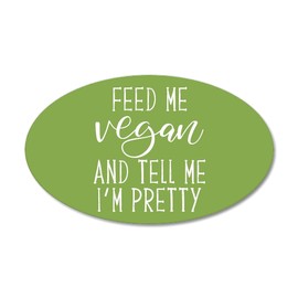 CafePress Feed Me Vegan 20"x12" Oval Wall Decal, Vinyl Wall Peel, Reusable Cling