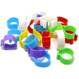 100 Pcs Coloured Plastic Chicken Leg Rings Poultry Foot Bands Chicken Identification Tags Chick Leg Bands Pigeon Bands Chicken Leg Bands Rings for Ducks Chicks(16mm)