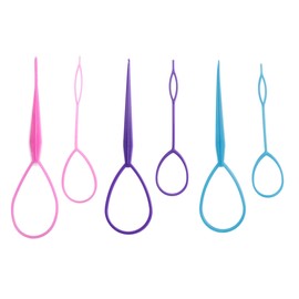 Sowaka 6 Pcs Topsy Hair Tail Tools Plastic Colorful Hair Braid Accessories Ponytail Maker French Braid Tools Kit Loop for Women Girls Hair Styling Supplies