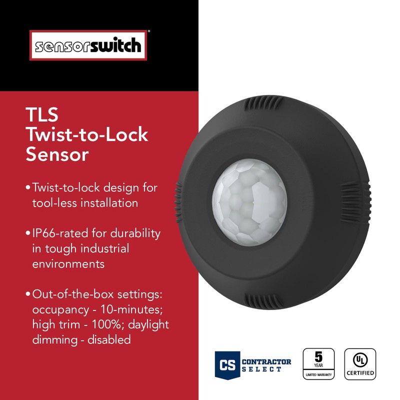 Sensor Switch Twist-to-Lock Motion Sensor, Easy to Install Daylight and