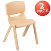 Flash Furniture Whitney 2 Pack Natural Plastic Stackable School Chair