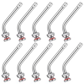 MAQUITA 10pcs TR545D Truck Tire Valve Stems - 60 Degree Bend Wheel Valve Stems for Alcoa 22.5" & 24.5" Aluminum Wheels, Copper Material, Tire Regrooving Tool Compatible