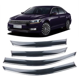 MISIOEK Rain Guards Suitable for 2011-2018 Passat,Window Visor,Dark Smoke Accessories,Window Deflectors,Rain Guard, 4 pcs