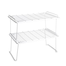 Unbranded Mainstays Folding Metal Kitchen Pantry Organization Wire Shelf, White