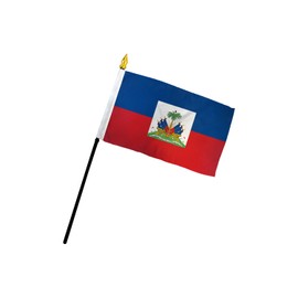 Haiti 4x6in Stick Flag - 1 dozen pack