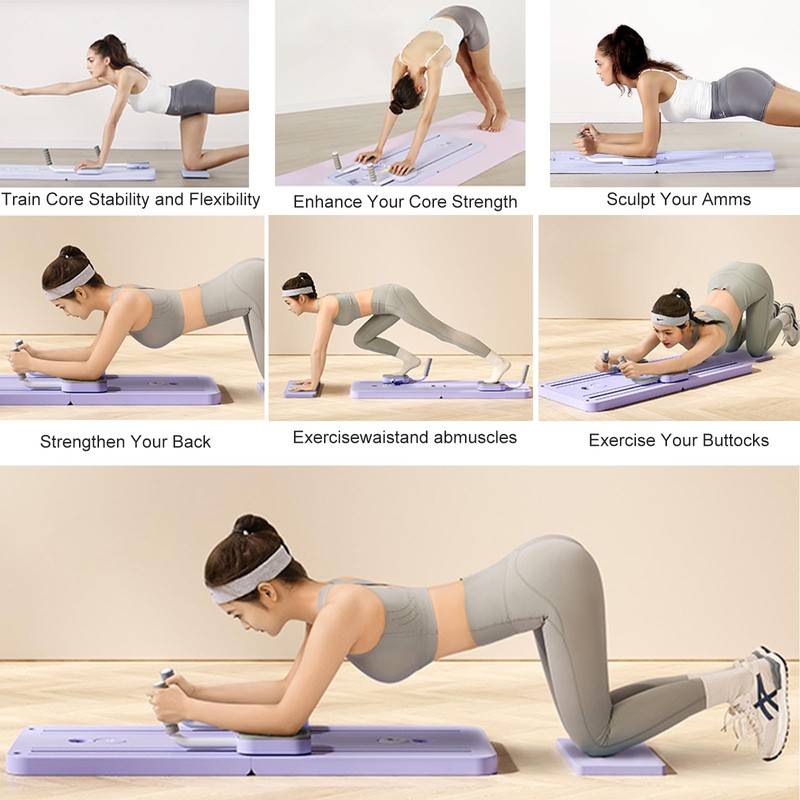 Foldable Pilates Reformer Board - Multifunctional Core & Ab Trainer