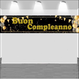 Decorazioni di buon compleanno, striscioni di buon compleanno, striscioni di compleanno su parete o recinzione per ragazzo e ragazza