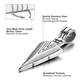 Cupimatch Men's Stainless Steel Necklace Thor Hammer Pendant, Highly Polished With 55 cm Chain, Silver / Black, Stainless Steel