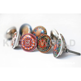 KNOBSWORLD 10 x Mix Vintage Look Flower Ceramic Knobs Door Handle Cabinet Drawer Cupboard Pull Xfer (New xfer)