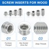 sourcing map 12Pcs Threaded Inserts Nuts, M4x10mm Hex Socket Drive