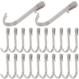 Luomorgo 20 Pcs Stainless Steel J Hooks - Heavy Duty Clip-On Hangers for Wire Shelving, Racks, Organizer for Kitchen, Pantry & Garage (Silver)