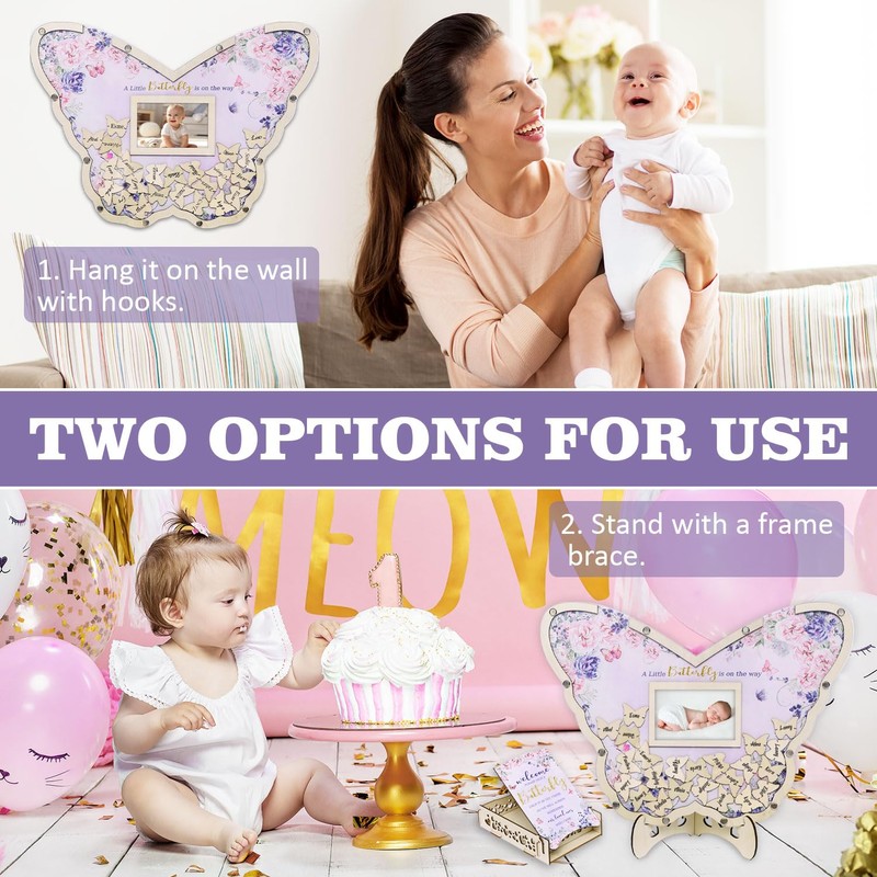 80Pcs Baby Shower Guest Book Alternatives with Photo Frame Guest