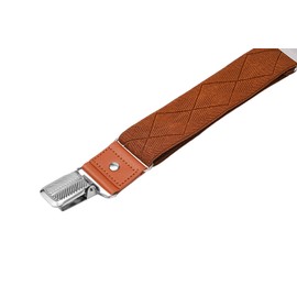 CEAJOO Mens Suspenders Heavy Duty 1.4 Inch X-Back Adjustable Elastic Braces with Strong Clips and Straps Brown Plaid 43"