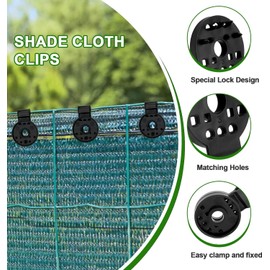Plastic clips for protective cloth, 50 pieces, for fence panel, shade net, wind protection fabric, attachment net clip for greenhouse film, winterproof, easy to use, shading nets, easy to use