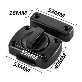 2 x Door Locks Door Bolts for Internal Doors Door Latches for Bathroom Bedroom Cupboard Cabinet Window Barns Garage Pet Gate Loft Hatch Garden Office Kitchen Front Door Bolt for All Doors (Black)