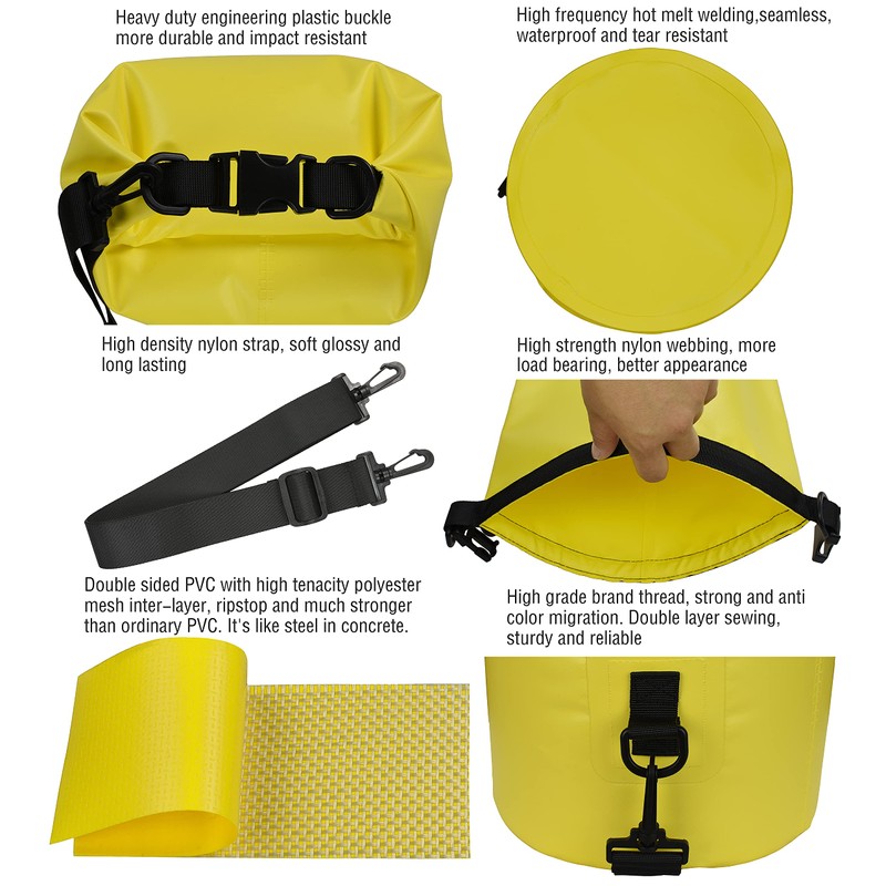 MARCHWAY Floating Waterproof Dry Bag 5L/10L/20L/30L/40L, Roll Top Sack Keeps