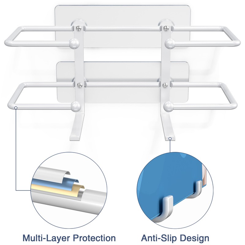 Glove Box Holder, Adhesive Wall-Mounted Metal Dispenser, Tool-Free Organizer for