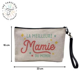 Canvas Bag - Le Best Le Meilleur du Monde Passion Work Leisure Sport Collegue Family - Linen Look Cosmetic Bag - Toiletry Bag - Purse, Grandma Etoile, Cosmetic bag