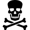 Skull and Crossbones Sticker for Car/Window/Wall (Blue Gloss)