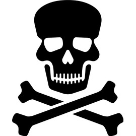 Skull and Crossbones Sticker for Car/Window/Wall (Blue Gloss)