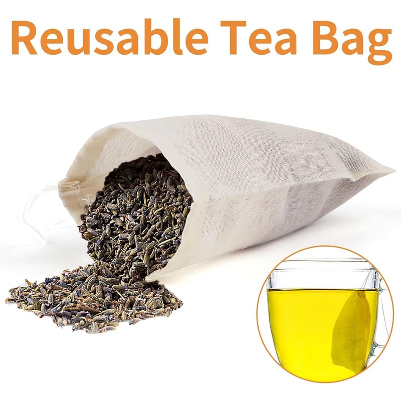 60 Pcs Reusable Muslin Spice Bags – 8x10 CM Natural