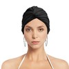 2pcs Women Turban Style Swimming Cap Pleated Fabric Swim Pool