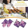 Purple Gold Marble Oven Mitts Pot Holders Set of 4,