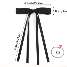 4Pack Satin Hair Bow Clips with Long Tail, Bowknot Ribbon Tassel Hair Clip, Bridal Hair Accessories Gift for Women Girls